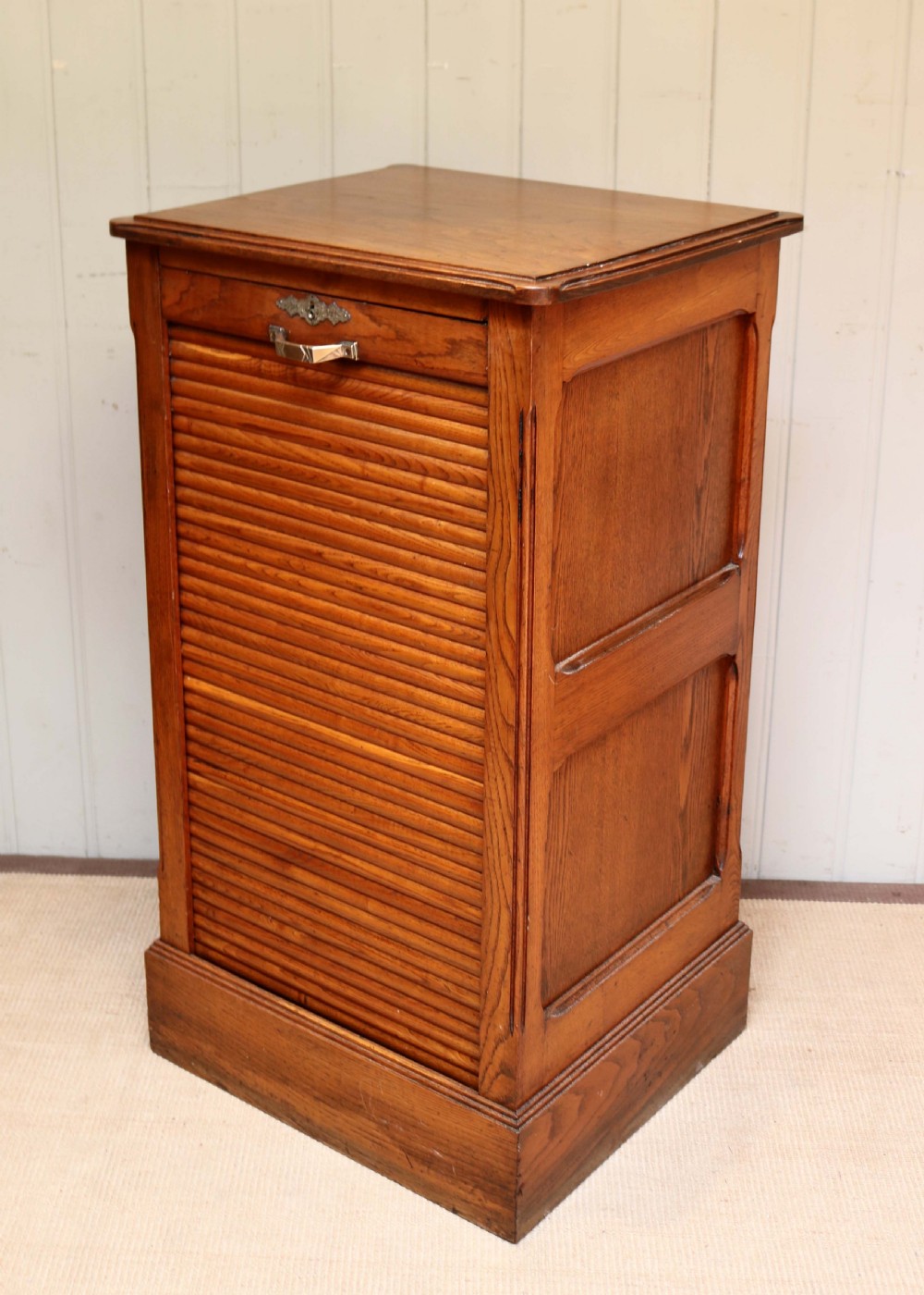 French Oak Tambour Front Filing Cabinet  View VII