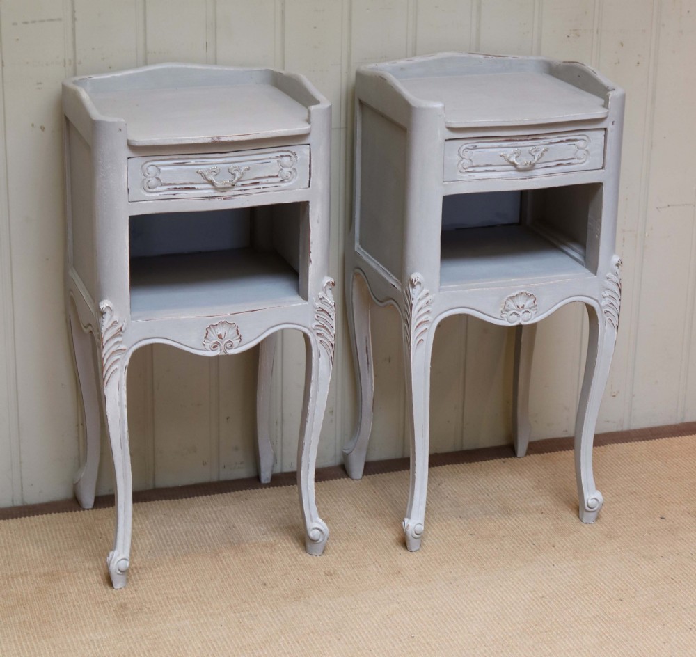 Pair Of French Painted Bedside Cabinets View II