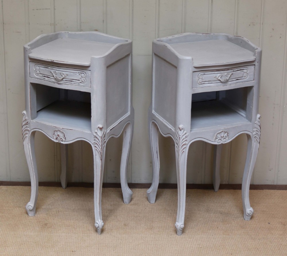 Pair Of French Painted Bedside Cabinets View III