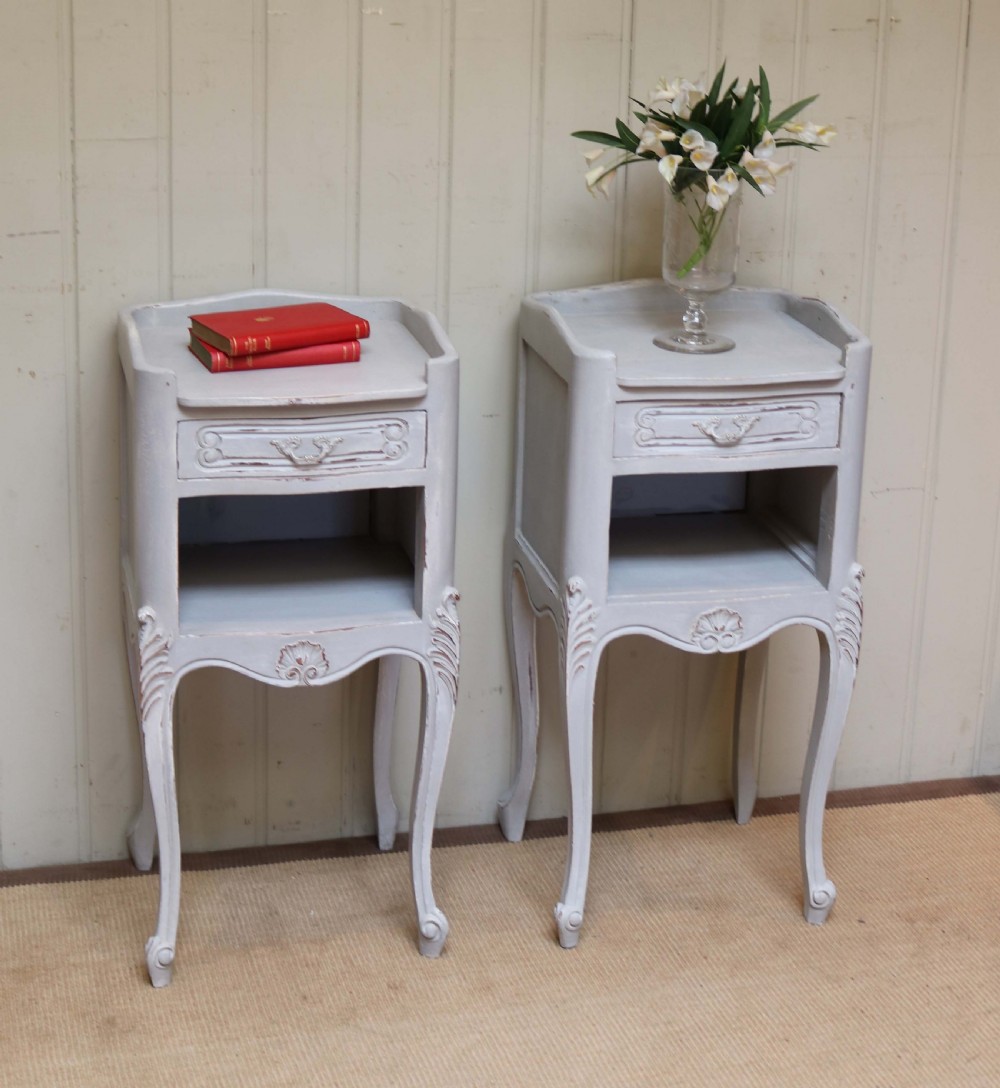 Pair Of French Painted Bedside Cabinets View IV