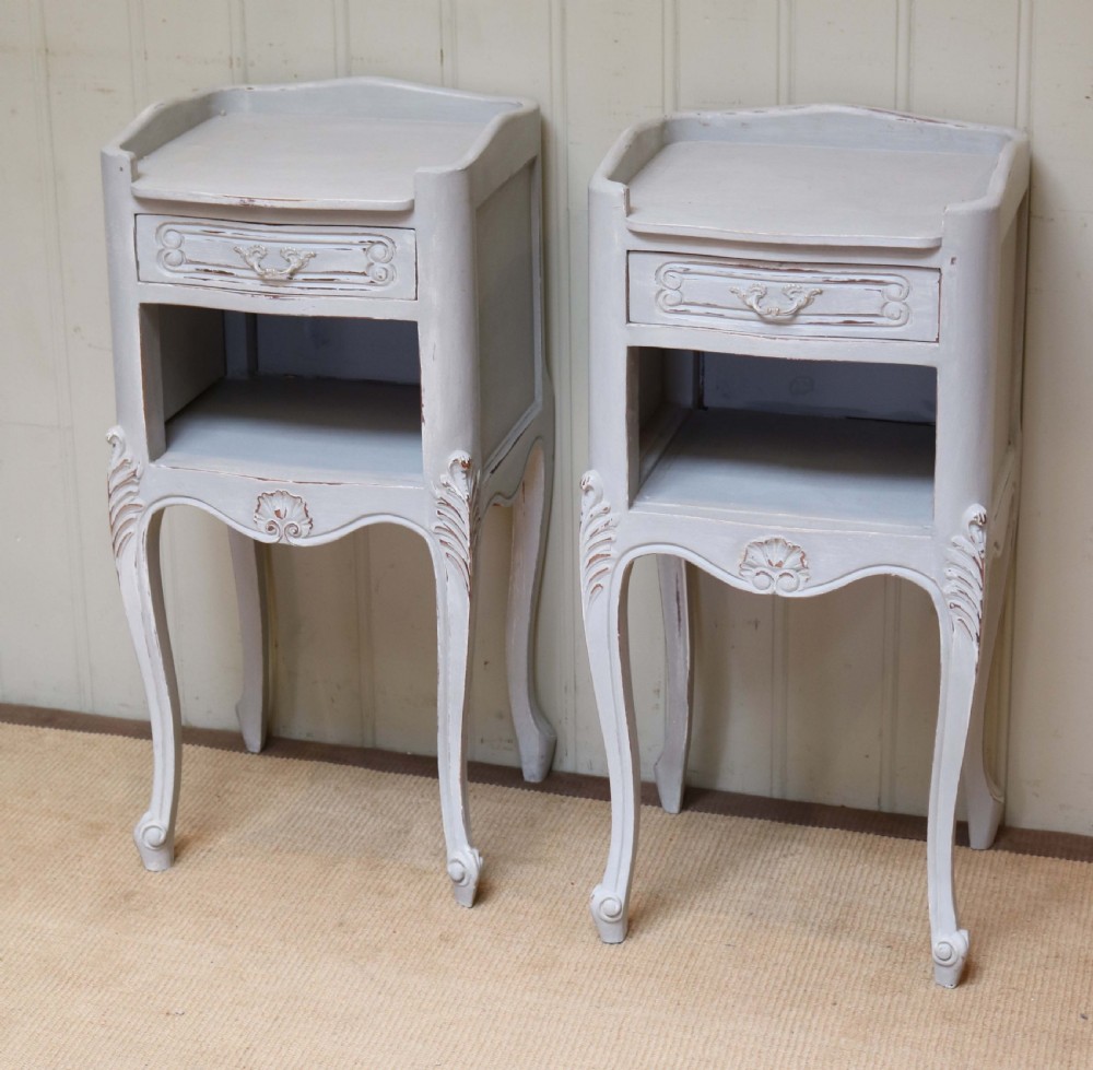 Pair Of French Painted Bedside Cabinets View V