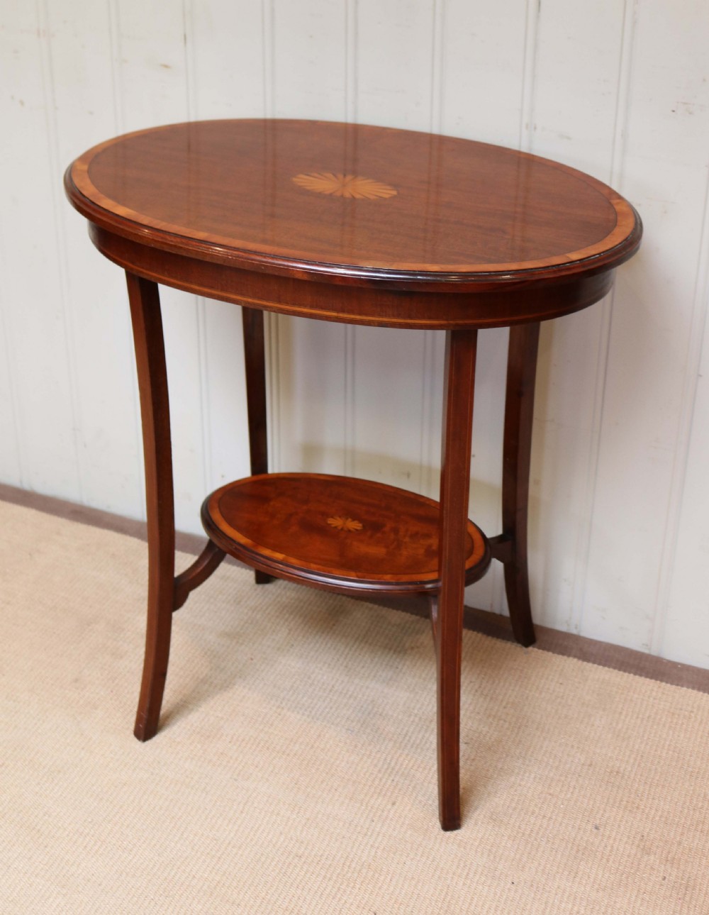 Edwardian Oval Inlaid Mahogany Table View III