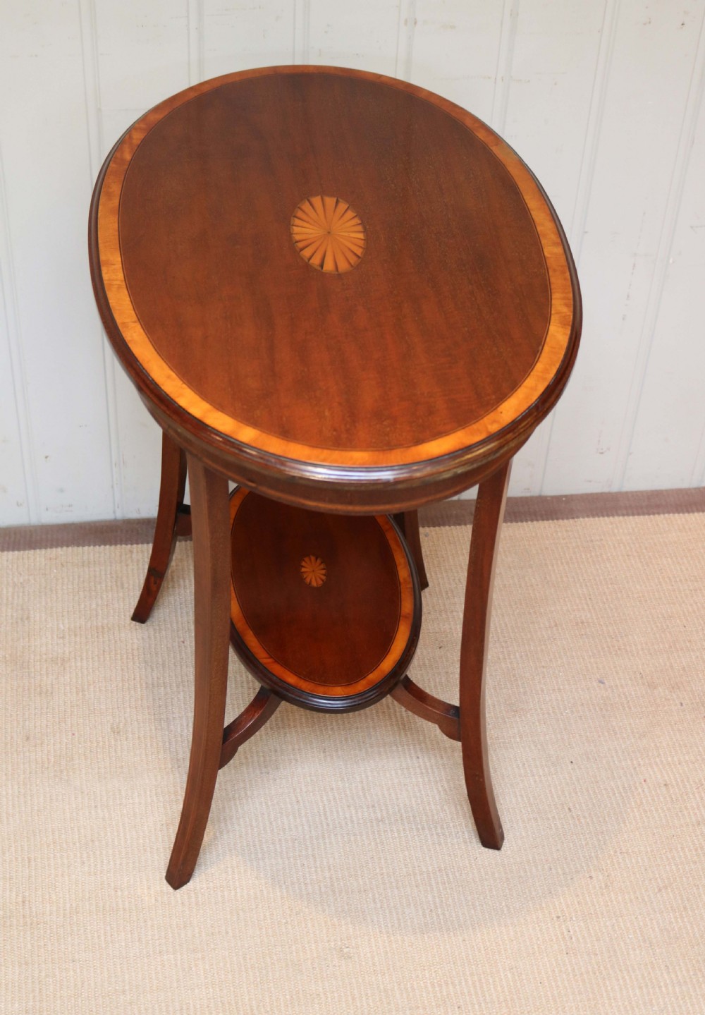 Edwardian Oval Inlaid Mahogany Table View IV