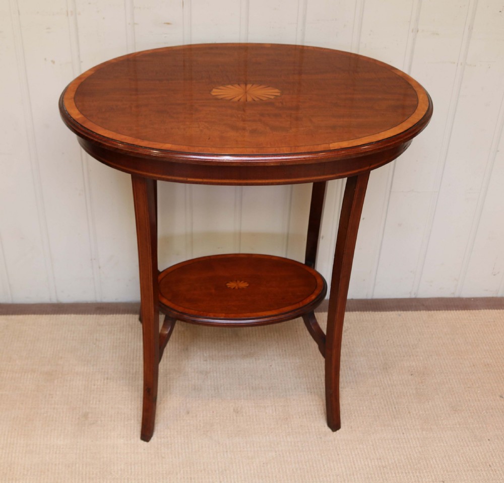 Edwardian Oval Inlaid Mahogany Table View V