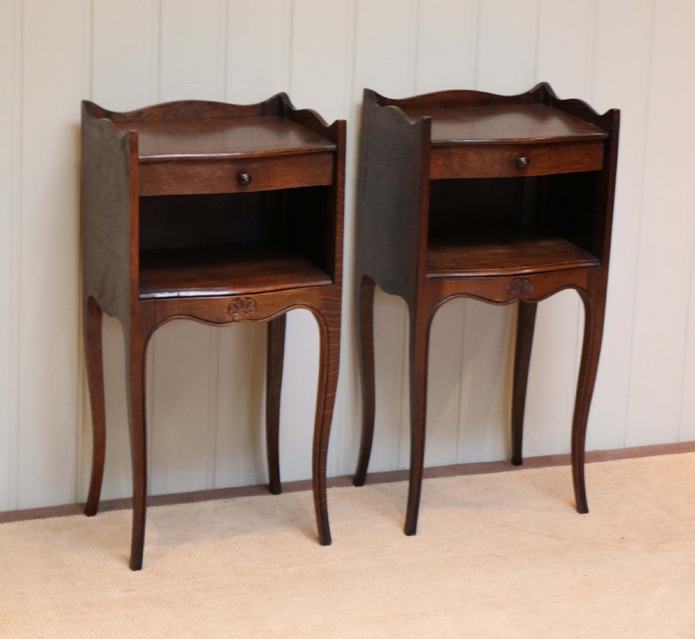 Pair Of French Oak Bedside Cabinets