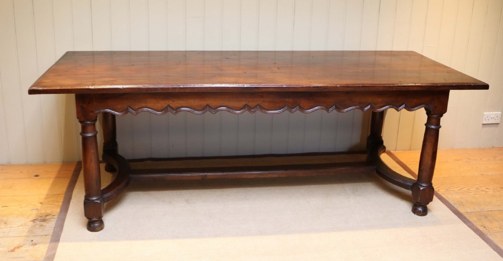 Large Rustic French Walnut Dining Table View IX