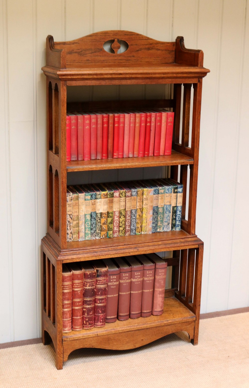Arts And Crafts Open Oak Bookcase 