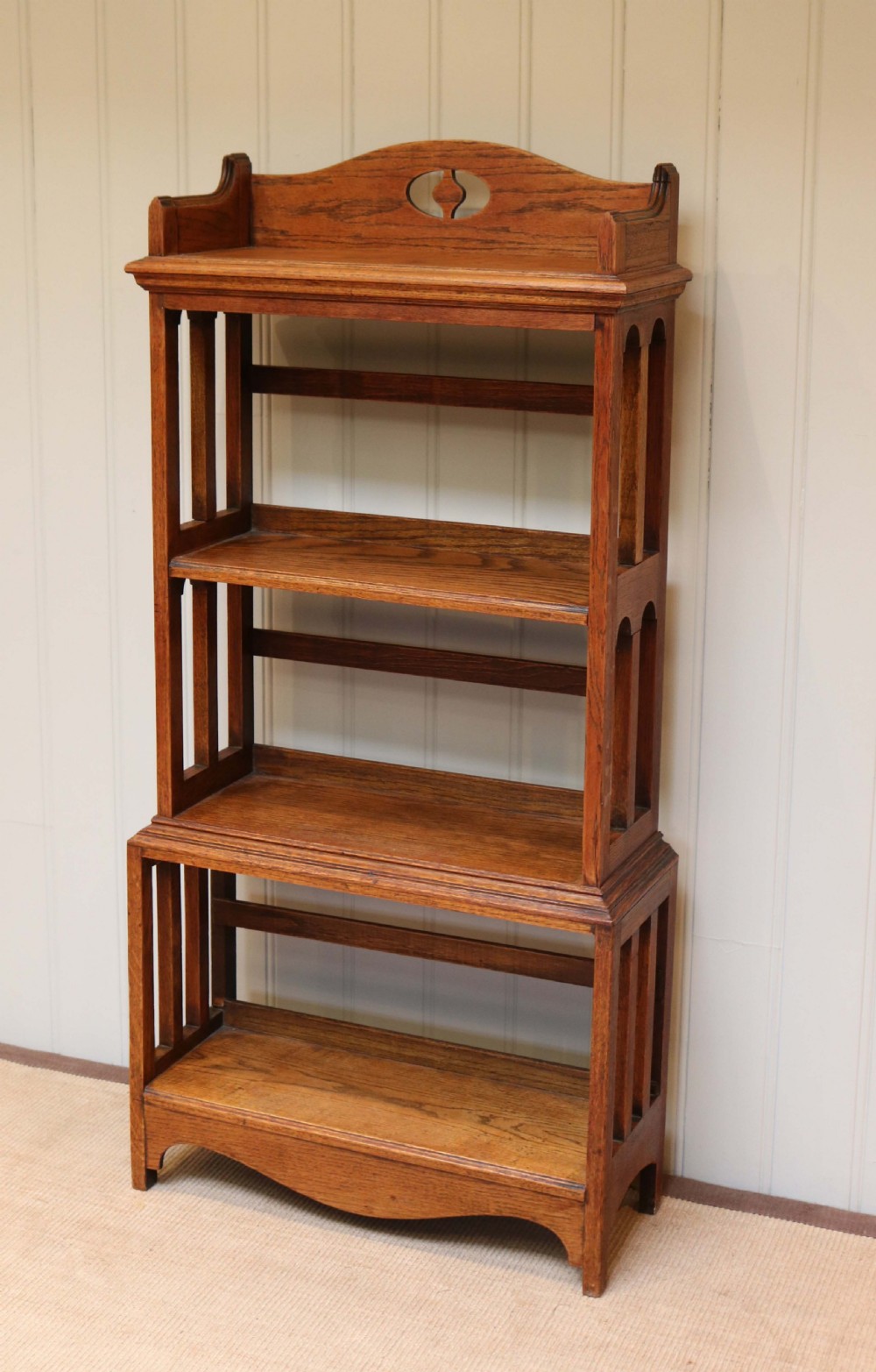 Arts And Crafts Open Oak Bookcase  View II