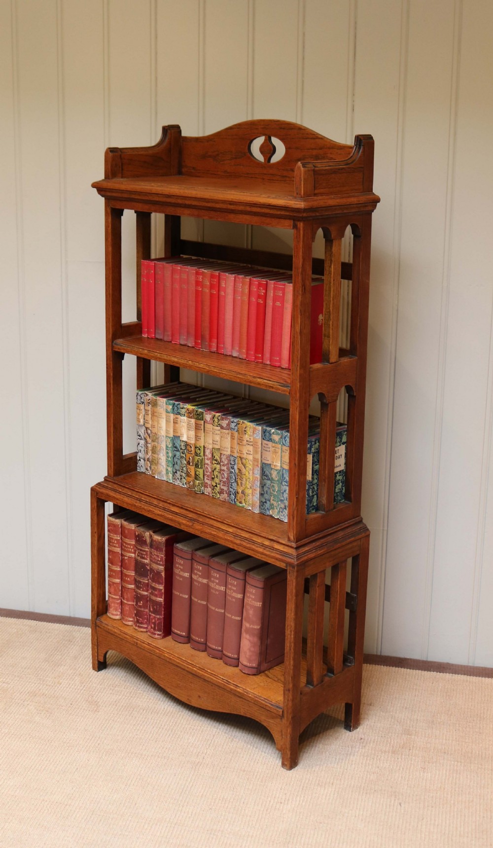 Arts And Crafts Open Oak Bookcase  View III