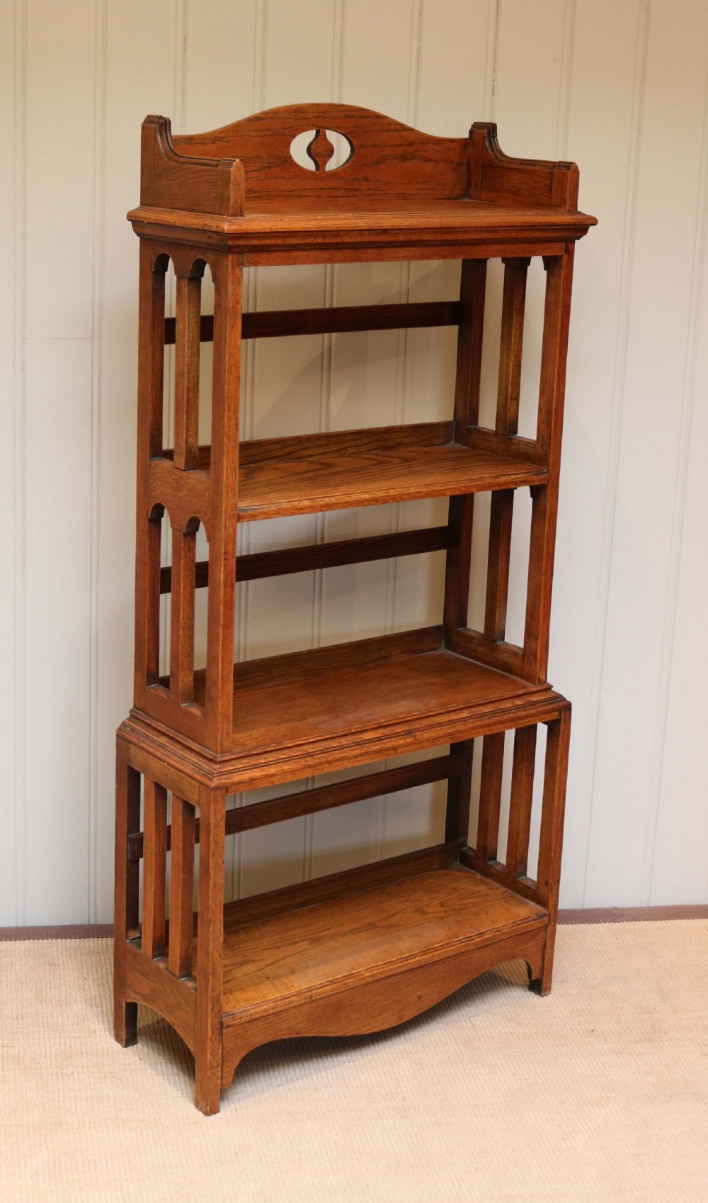 Arts And Crafts Open Oak Bookcase  View V