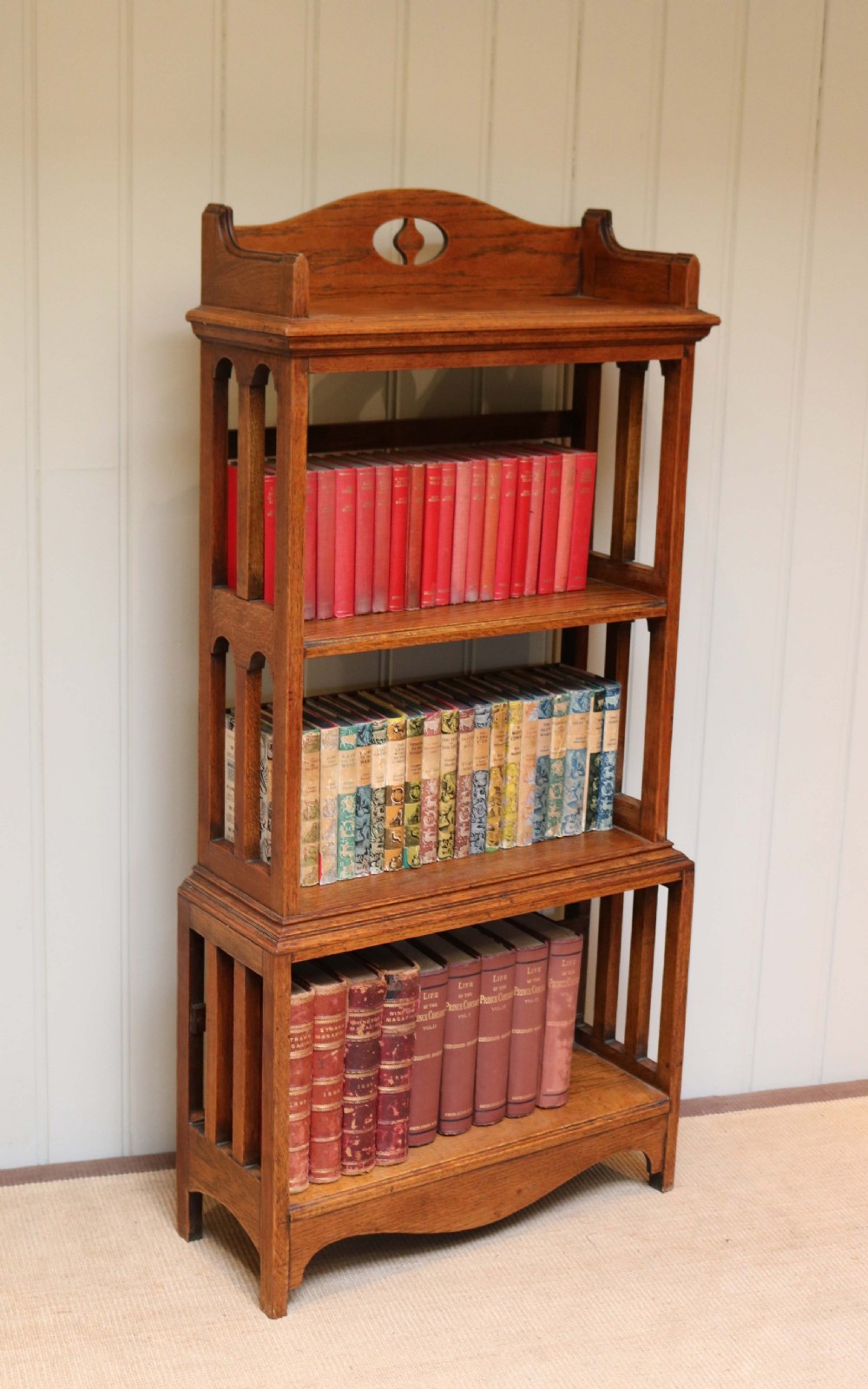 Arts And Crafts Open Oak Bookcase  View VI