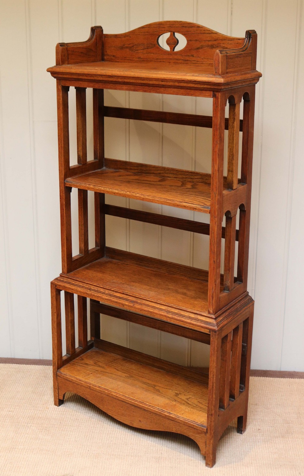 Arts And Crafts Open Oak Bookcase  View VII
