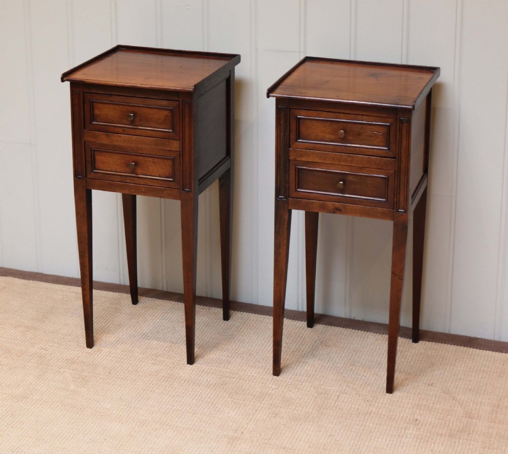 French Cherrywood Bedside Cabinets View II