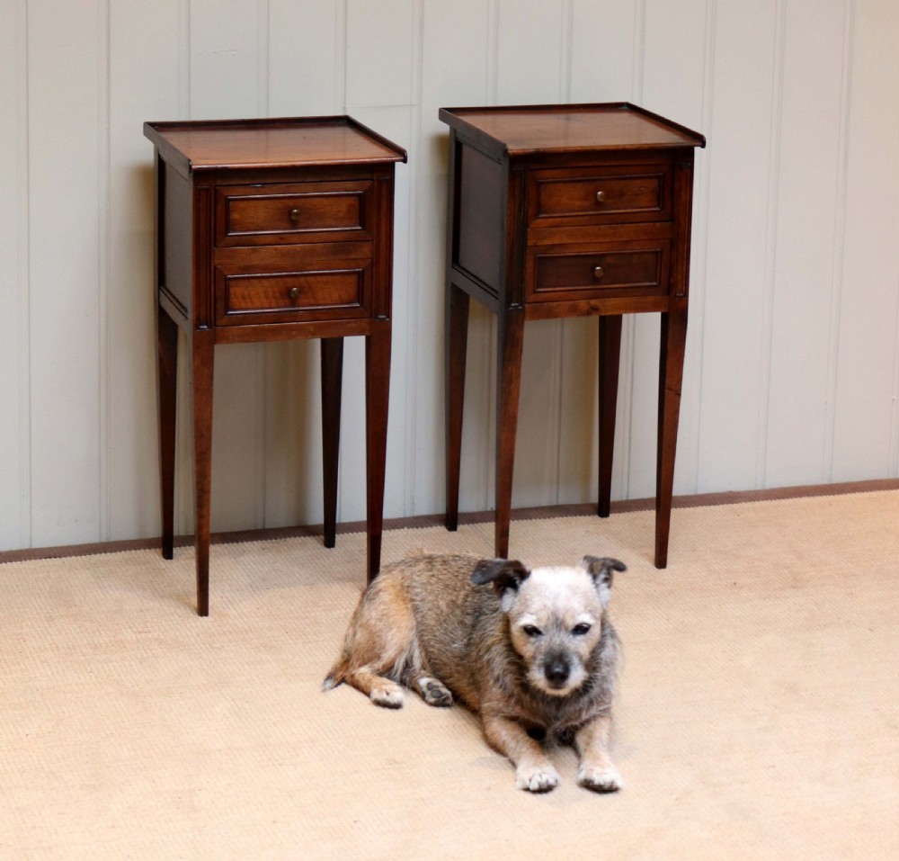 French Cherrywood Bedside Cabinets View III