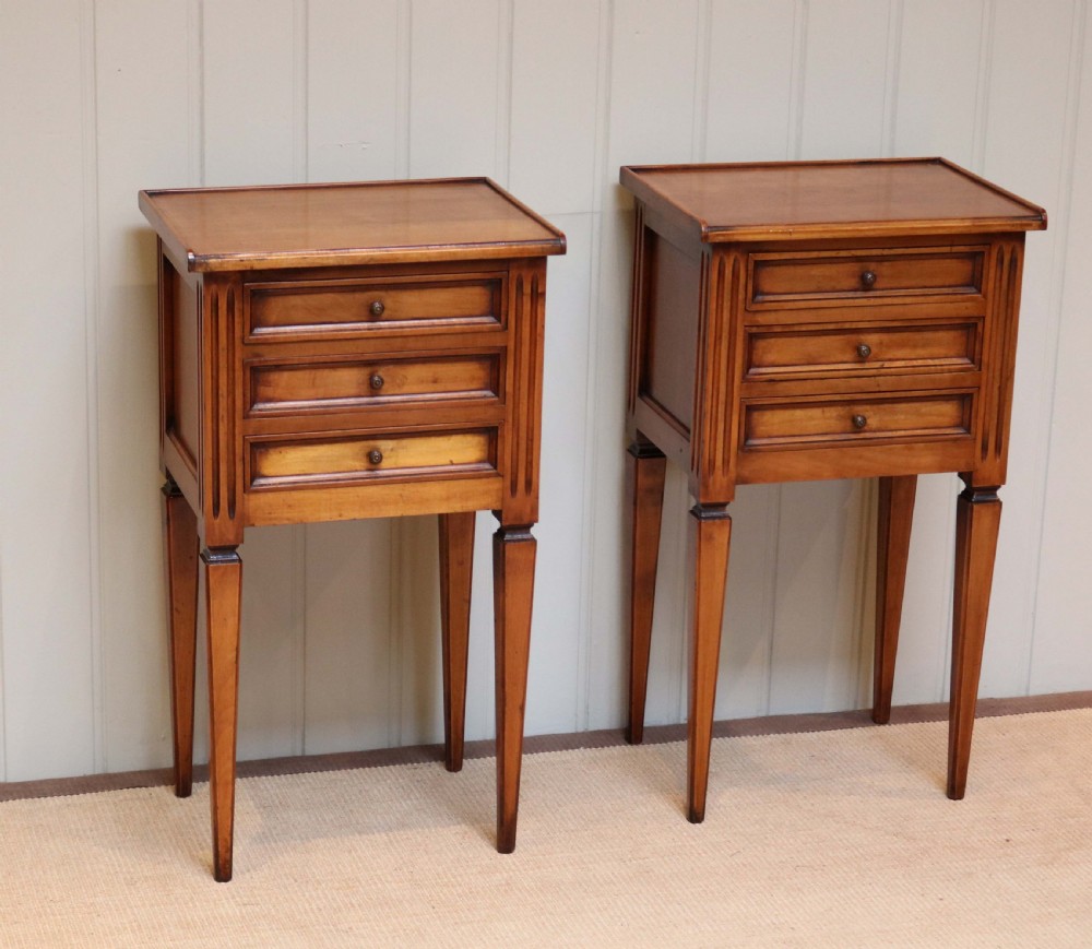 Pair Of Cherry Wood Bedside Cabinets 