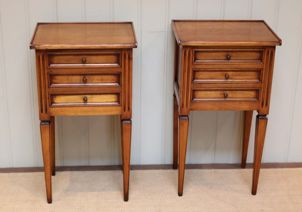 Pair Of Cherry Wood Bedside Cabinets  View II