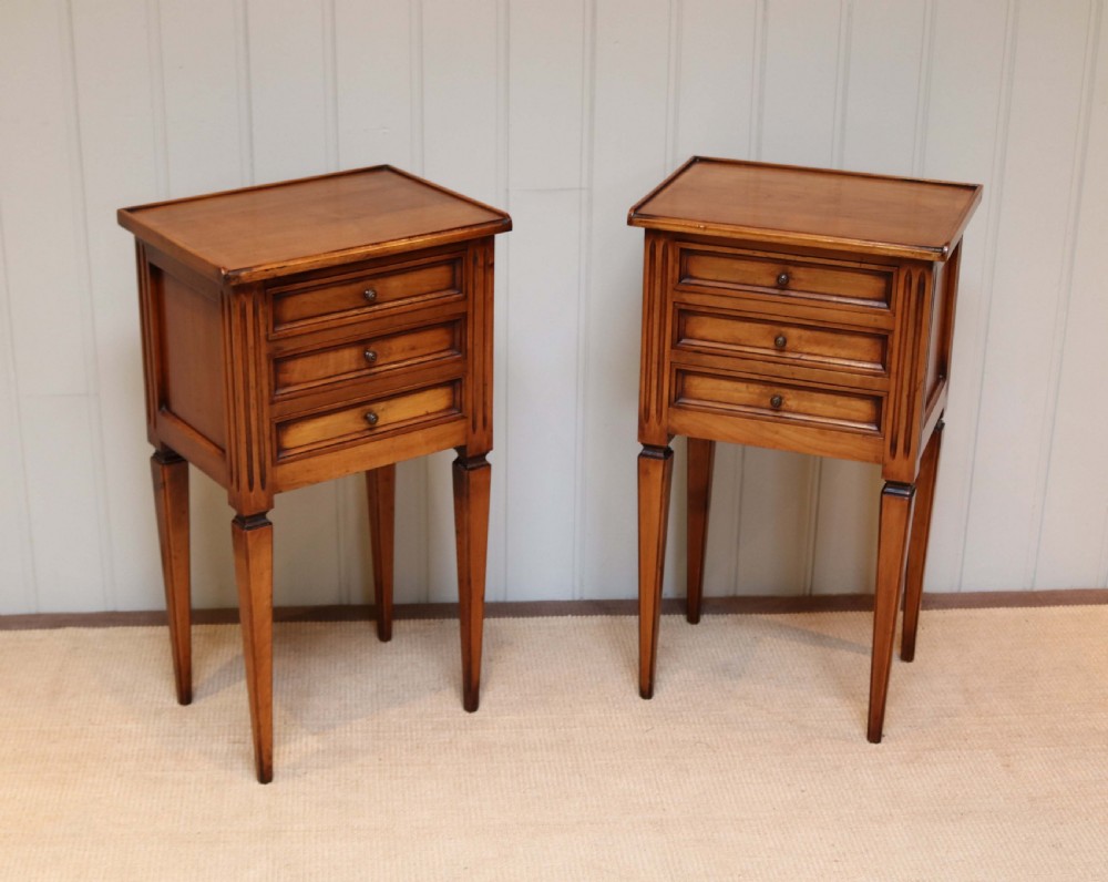 Pair Of Cherry Wood Bedside Cabinets  View V