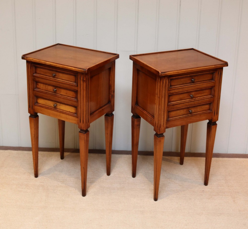 Pair Of Cherry Wood Bedside Cabinets  View VI
