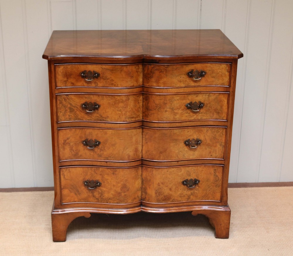 Walnut Serpentine Front Chest Of Drawers