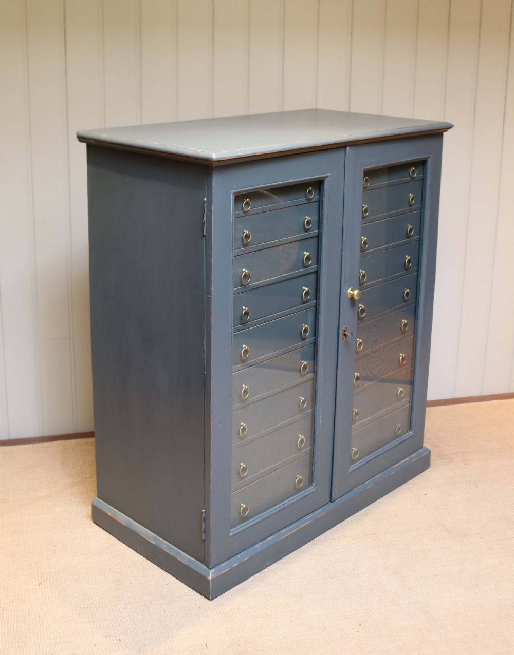 Large Painted Pine Collectors Chest View V