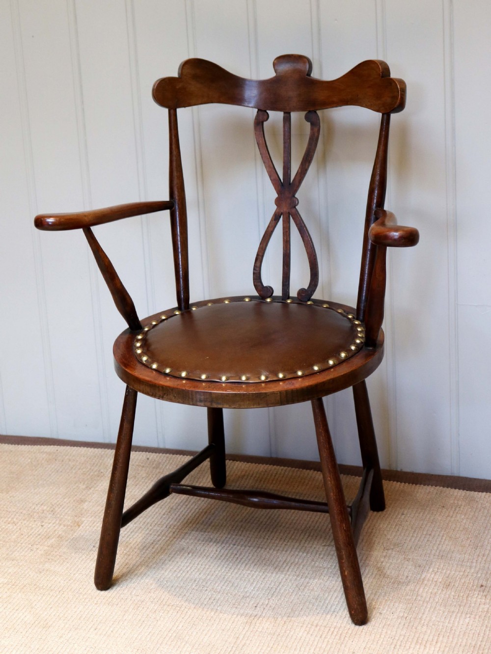 Small Arts And Crafts Beech Wood Chair View IV