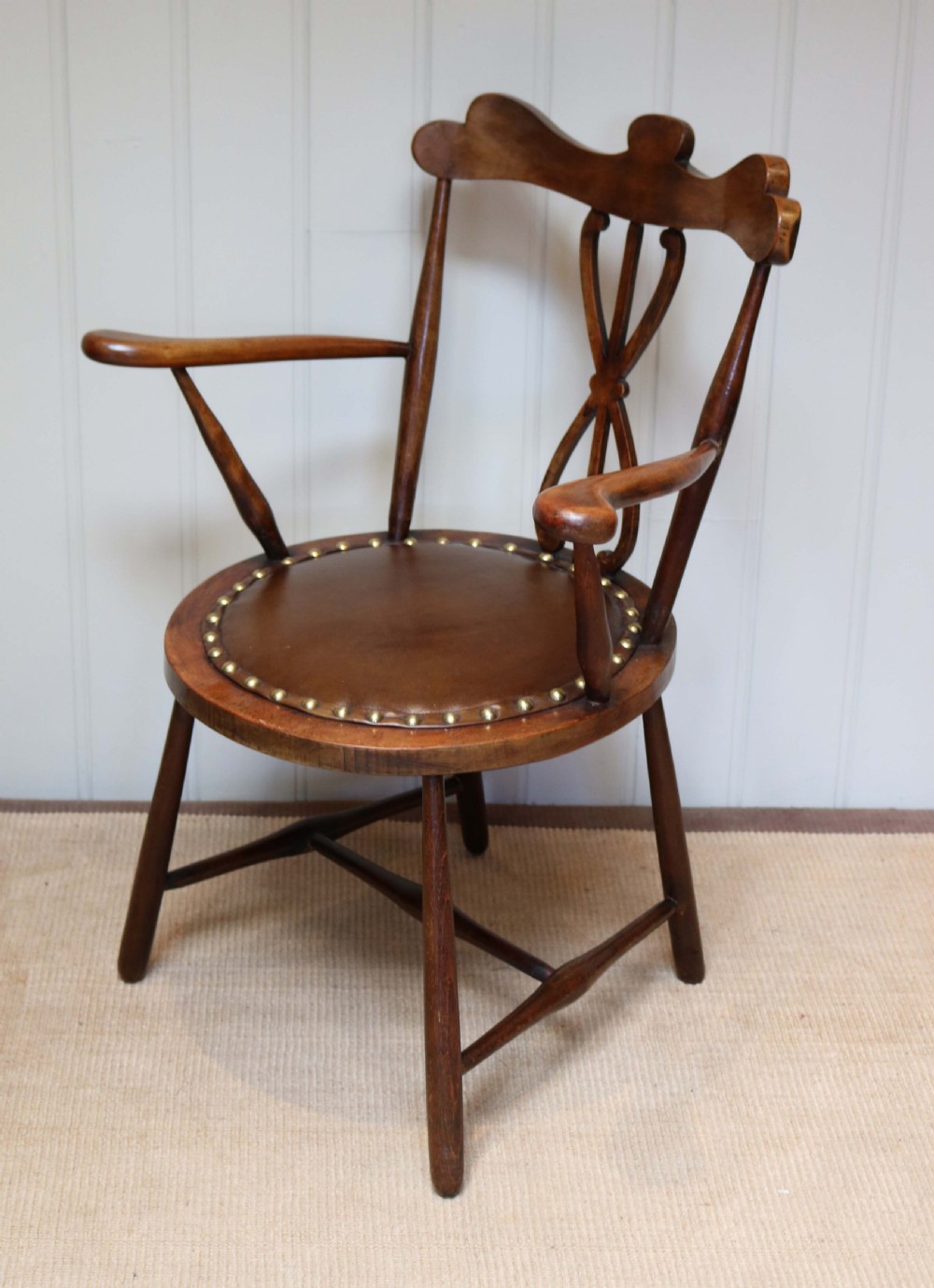 Small Arts And Crafts Beech Wood Chair View VIII