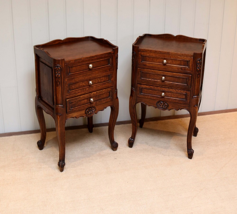 French Solid Oak Bedside Cabinets View VI
