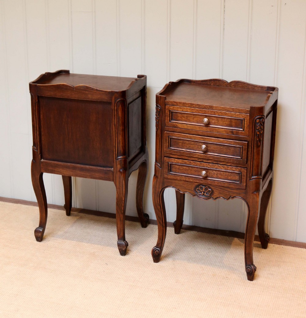 French Solid Oak Bedside Cabinets View VIII