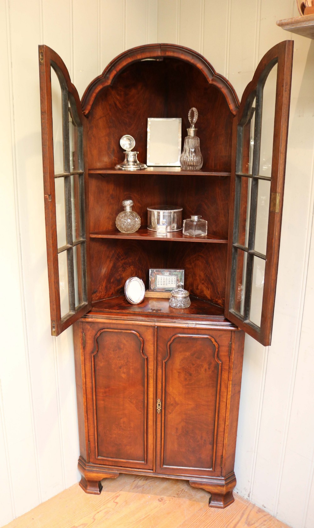 Walnut Arch Top Corner Cabinet  View VII