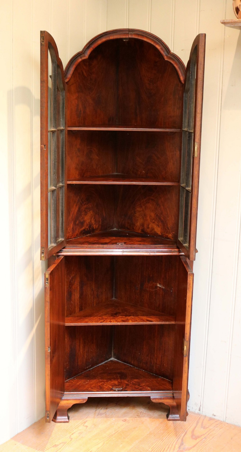 Walnut Arch Top Corner Cabinet  View IX