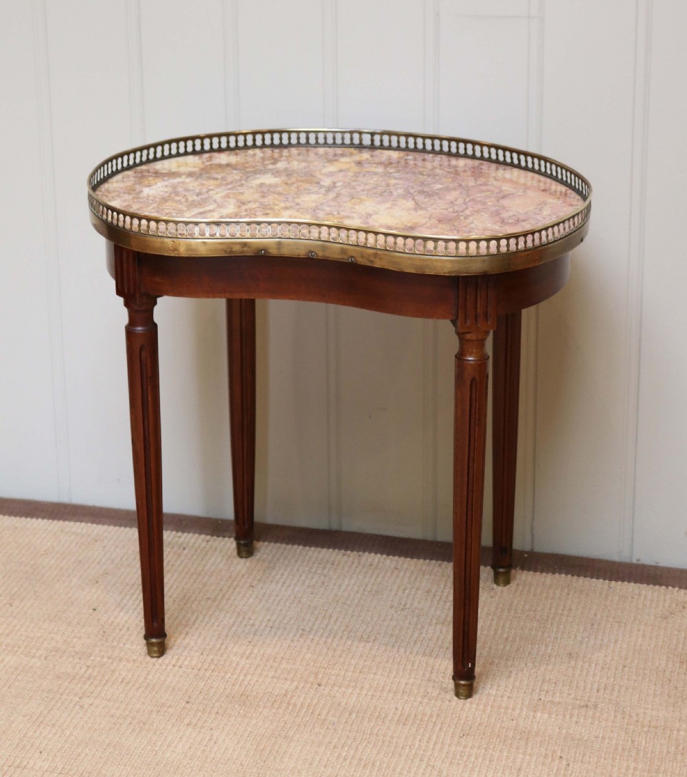 French Kidney Shaped Marble Top Table View II