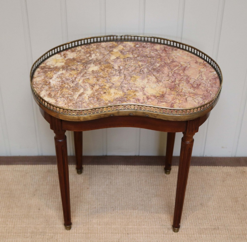 French Kidney Shaped Marble Top Table View III