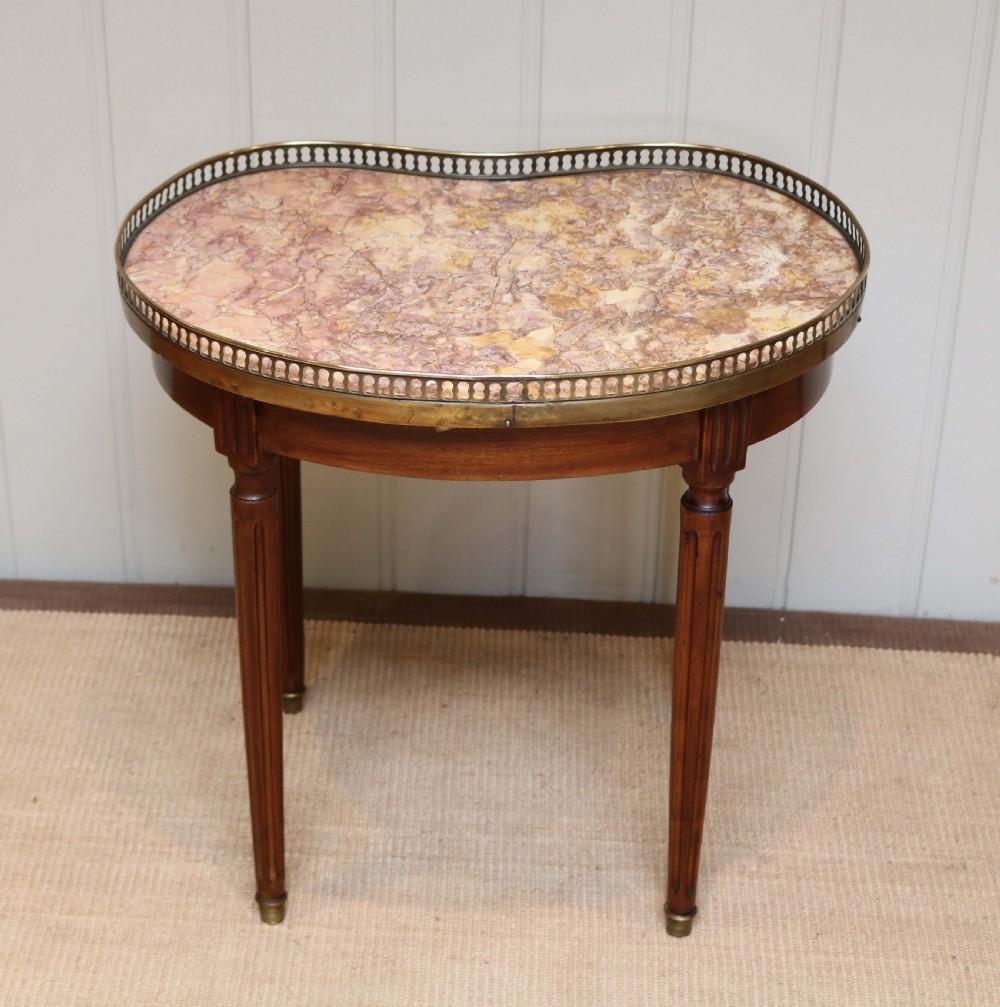 French Kidney Shaped Marble Top Table View VI