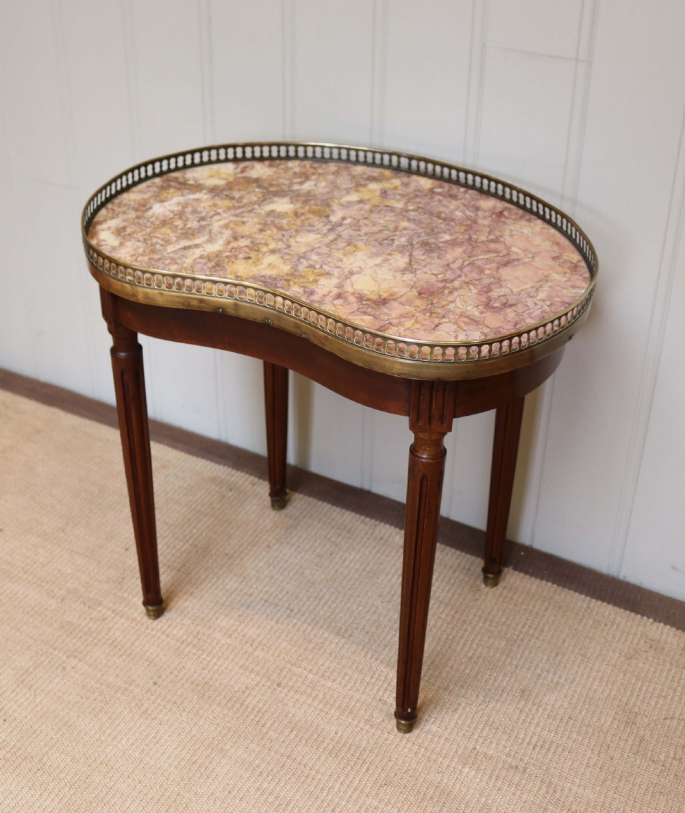 French Kidney Shaped Marble Top Table View VIII
