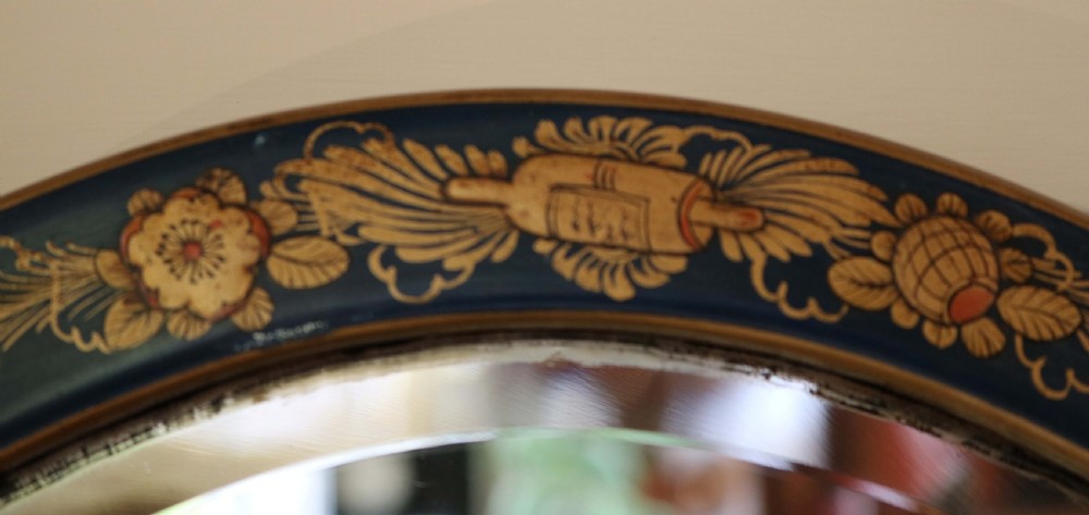 Blue Oval Chinoiserie Wall Mirror View VIII