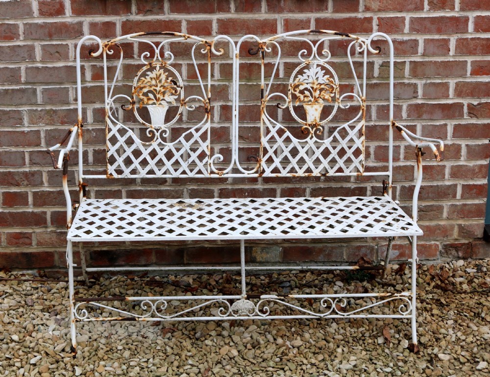 Rustic French Metal Garden Bench  View II