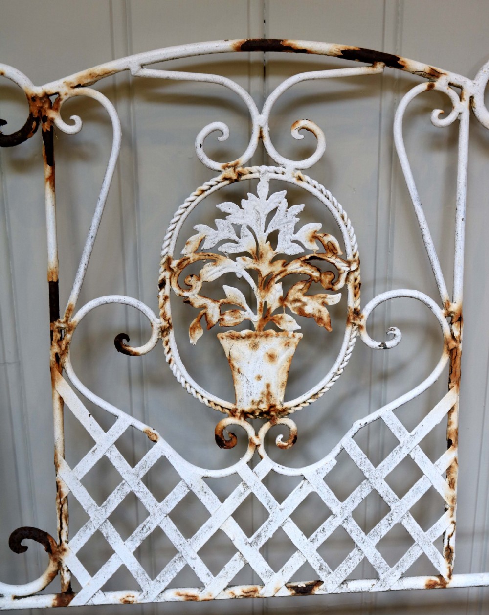 Rustic French Metal Garden Bench  View V