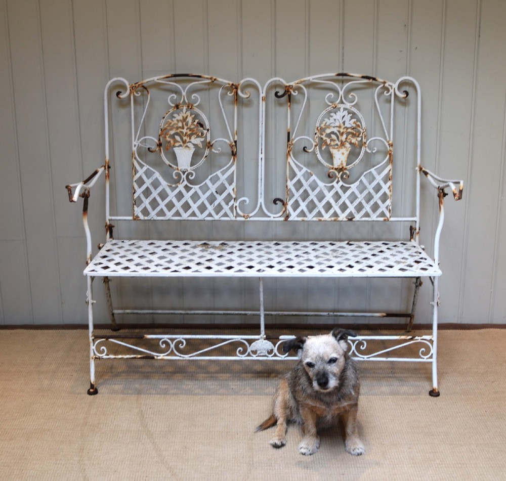 Rustic French Metal Garden Bench  View VI