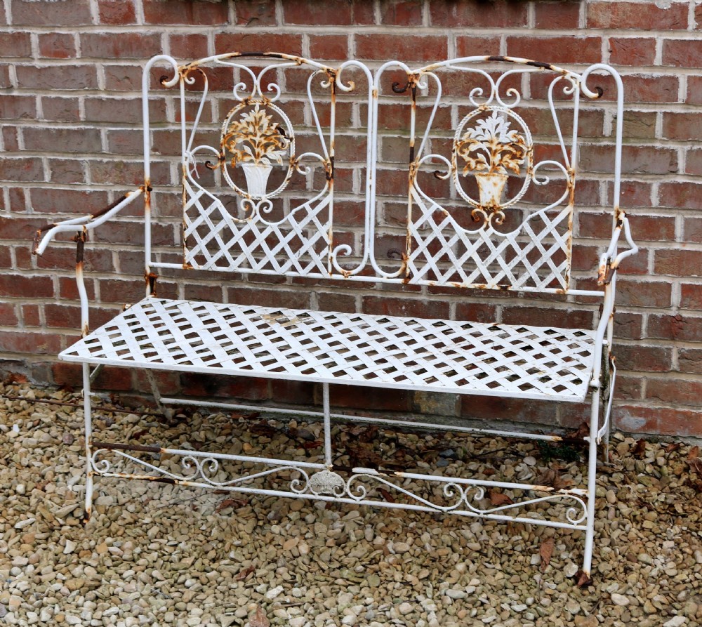 Rustic French Metal Garden Bench  View VII