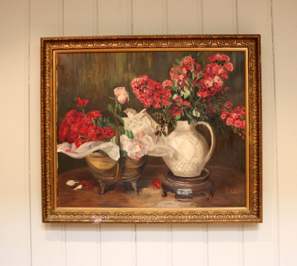 Floral Still Life Oil On Canvas View II