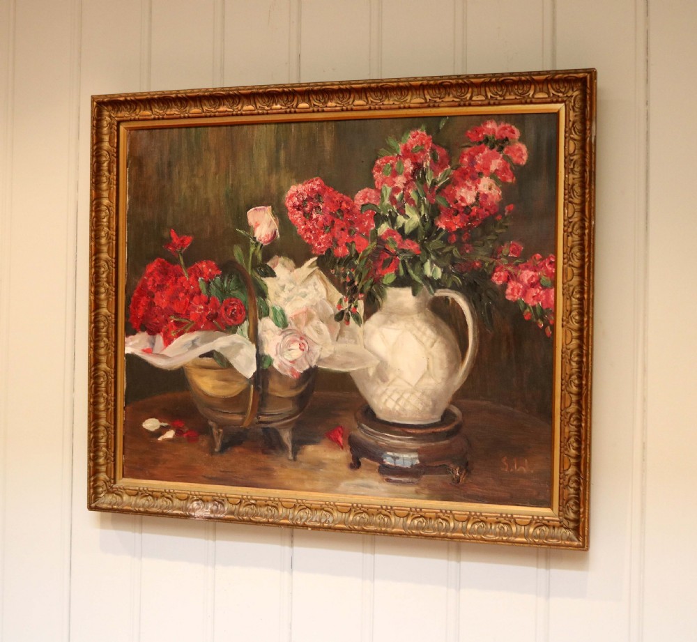 Floral Still Life Oil On Canvas View III