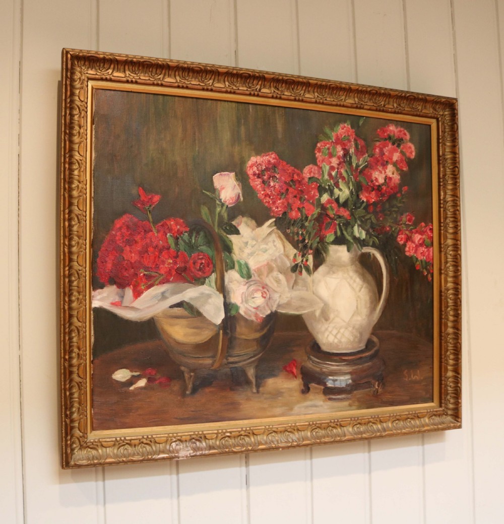 Floral Still Life Oil On Canvas View V