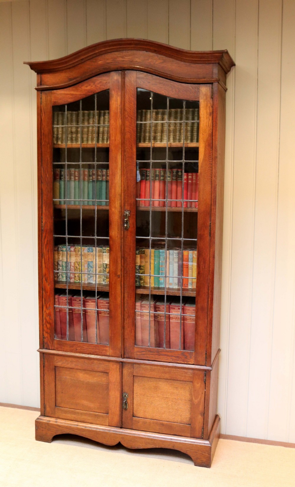 Solid Oak Cabinet Bookcase