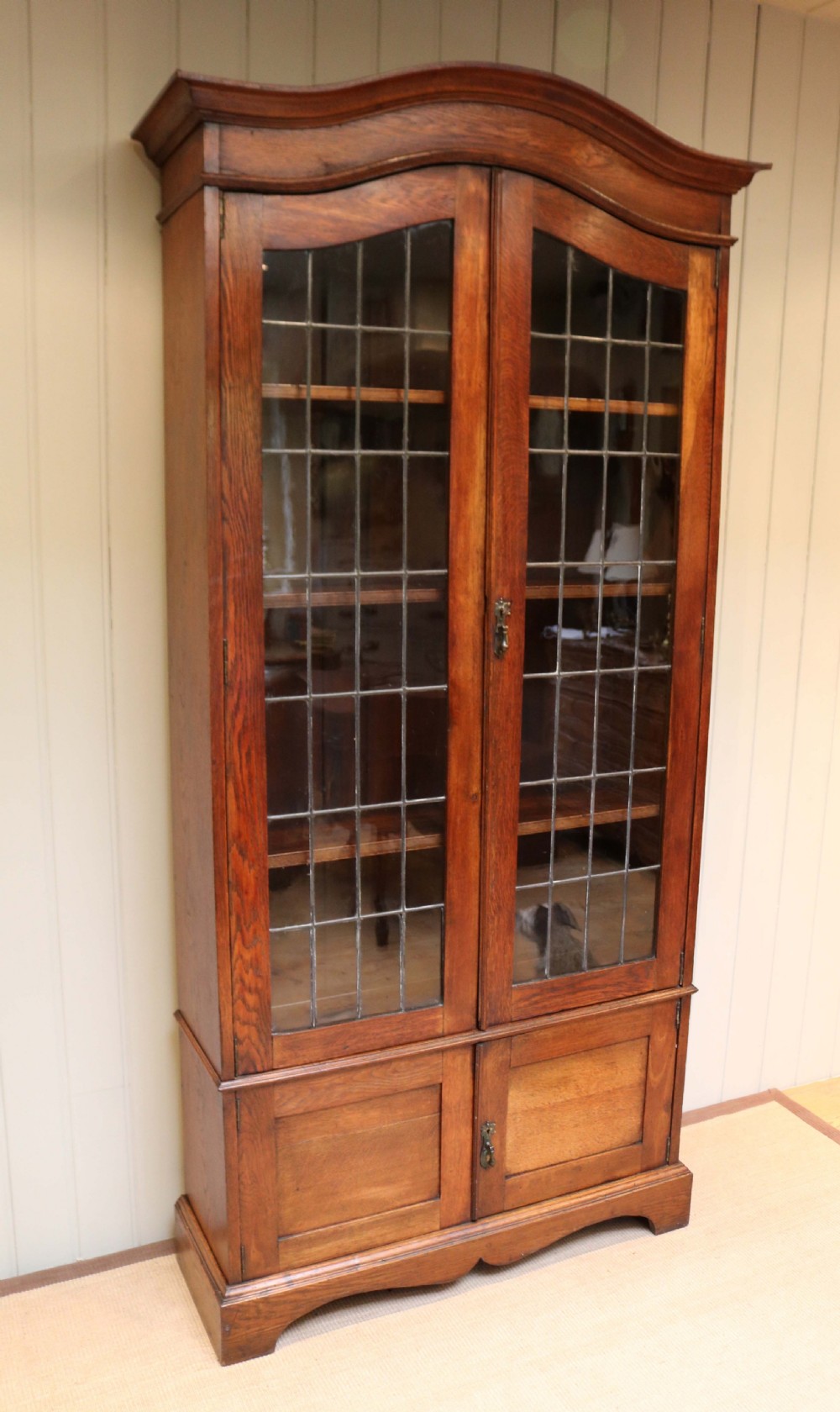 Solid Oak Cabinet Bookcase View II