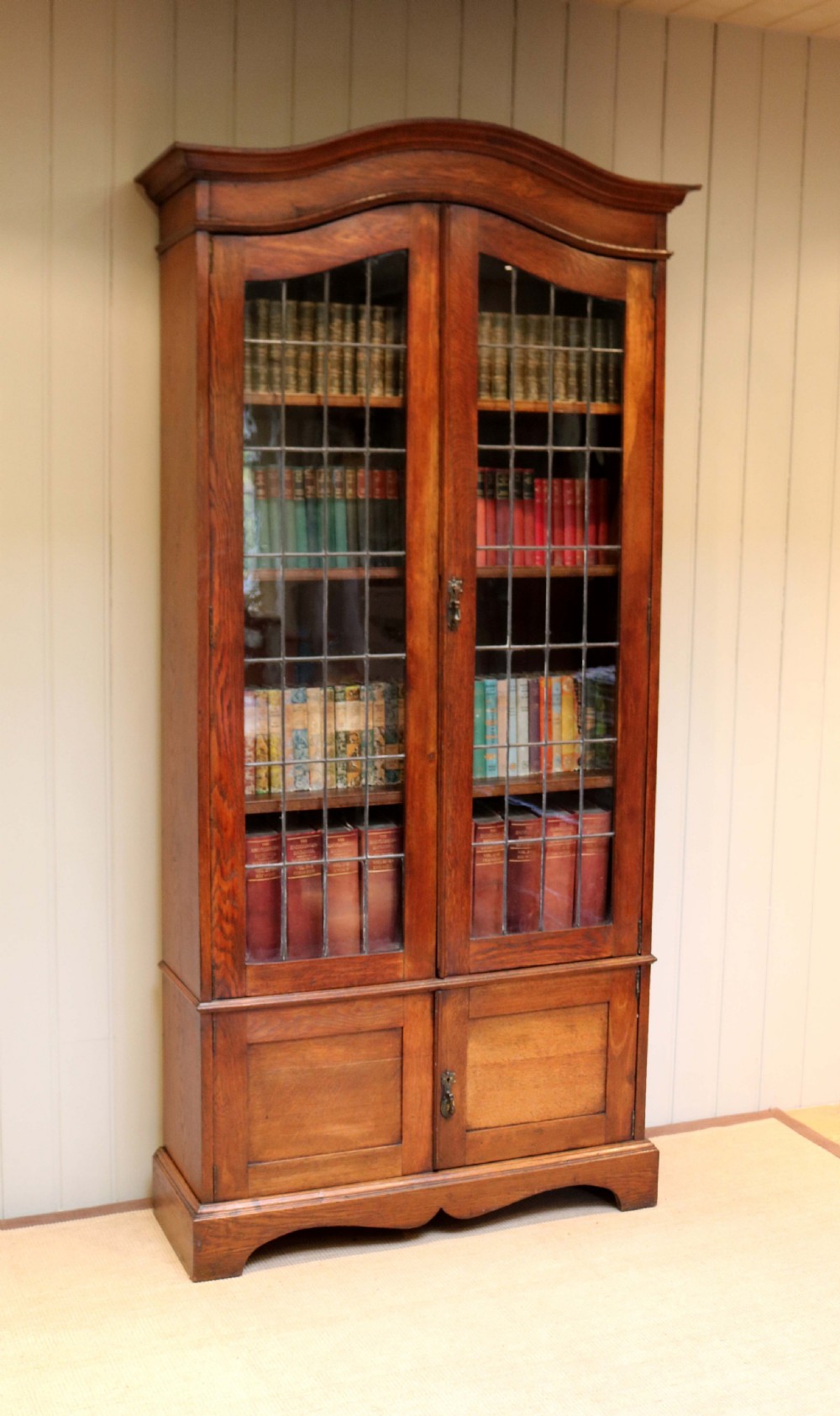 Solid Oak Cabinet Bookcase View III