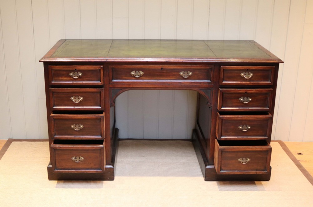 Substantial Mahogany Pedestal Desk View VI