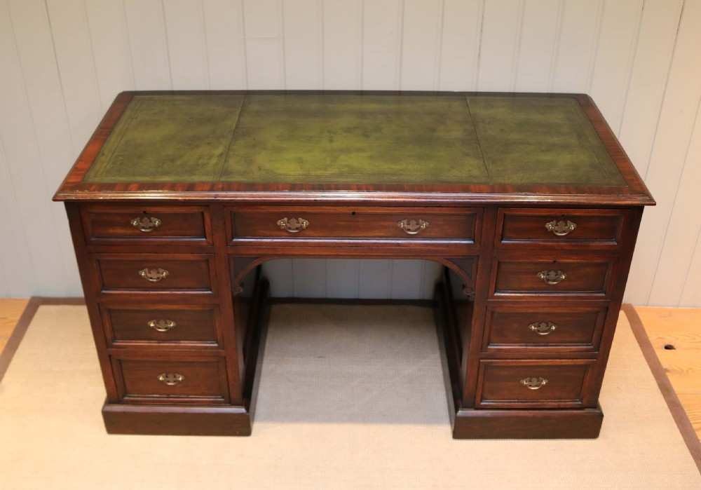 Substantial Mahogany Pedestal Desk View VII