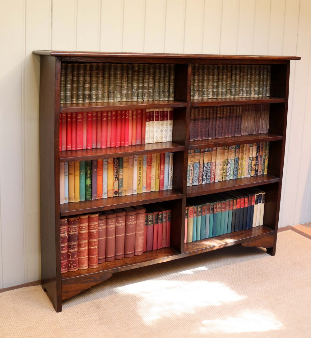Oak Double Front Open Bookcase