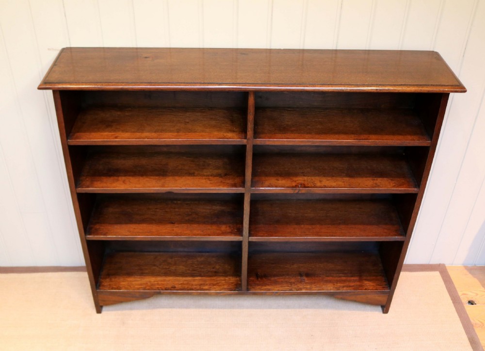 Oak Double Front Open Bookcase View II