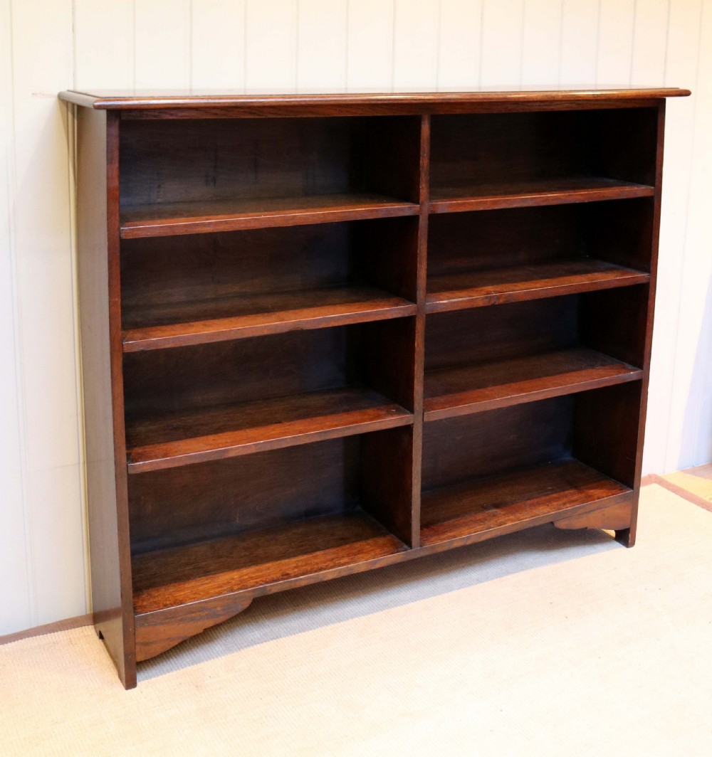 Oak Double Front Open Bookcase View IV